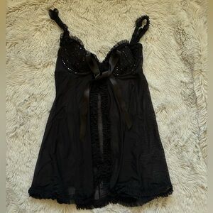 Victoria’s Secret Black Ruffle Nightgown